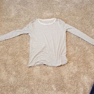 White long sleeve with black stripes